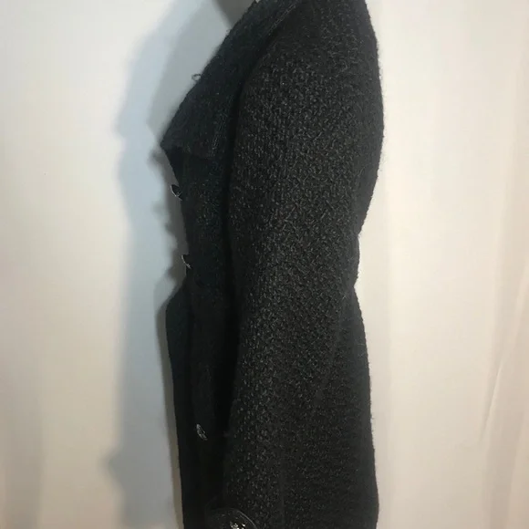 Black Pea coat with belt - Picture 4 of 10